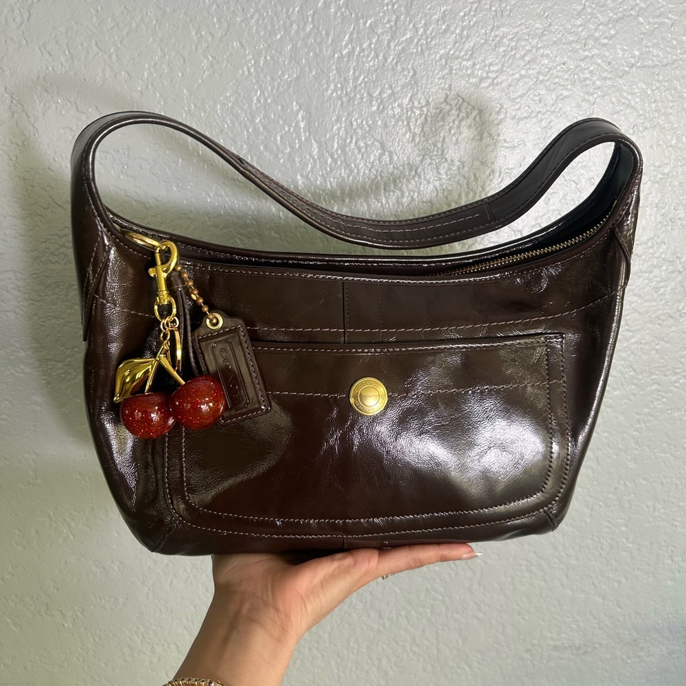 SOLD Coach Ergo Patent Leather Hobo Bag Women’s Shoulder Brown Y2K vintage 🍒